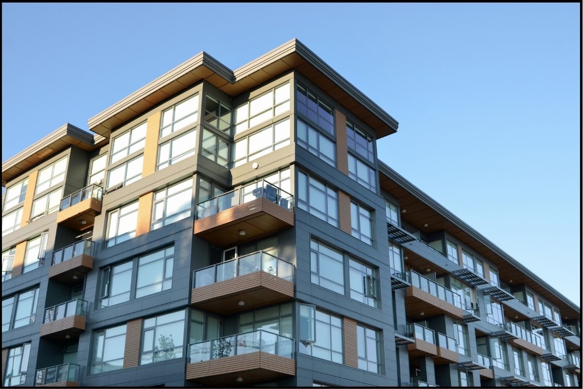 Modern multifamily apartment building